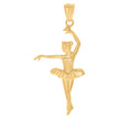 10kt Yellow Gold Textured Womens Ballerina Sports Charm Pendant
