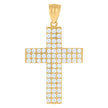 10kt Yellow Gold Mens Cubic-Zirconia Cross Religious Charm Pendant