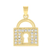 10kt Yellow Gold Mens Cubic Zirconia Cubic-Zirconia Charm Pendant