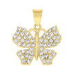 10kt Yellow Gold Womens Cubic Zirconia Cubic-Zirconia Butterfly Nature Charm Pendant