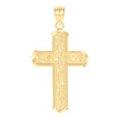 10kt Yellow Gold Mens Women Textured Cross Religious Charm Pendant
