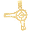 10kt Yellow Gold Diamond-Cut Womens Hair Dryer Tools Charm Pendant