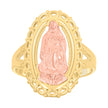 10Kt Two-Tone Gold Mens Dc Lady Of Guadalupe Religious Ring