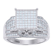 925 Sterling Silver Mens Cubic-Zirconia Square Head Fashion Ring Size 7  - SLV-51973