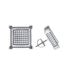 925 Sterling Silver Unisex Cubic Zirconia Square Stud Earrings