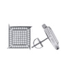 925 Sterling Silver Unisex Cubic Zirconia Square Stud Earrings