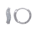 925 Sterling Silver Womens Cubic Zirconia Huggie Hoop Earrings