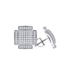925 Sterling Silver Unisex Cubic Zirconia Square Stud Earrings