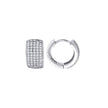 925 Sterling Silver Womens Cubic Zirconia Five Row Huggie Hoop Earrings