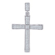 925 Sterling Silver Unisex Cubic-Zirconia Cross Religious Charm Pendant