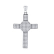 925 Sterling Silver Mens Cubic-Zirconia Cross Religious Charm Pendant