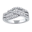 925 Sterling Silver Womens Cubic-Zirconia Twisted Fashion Ring Size 7 - SLV-52132