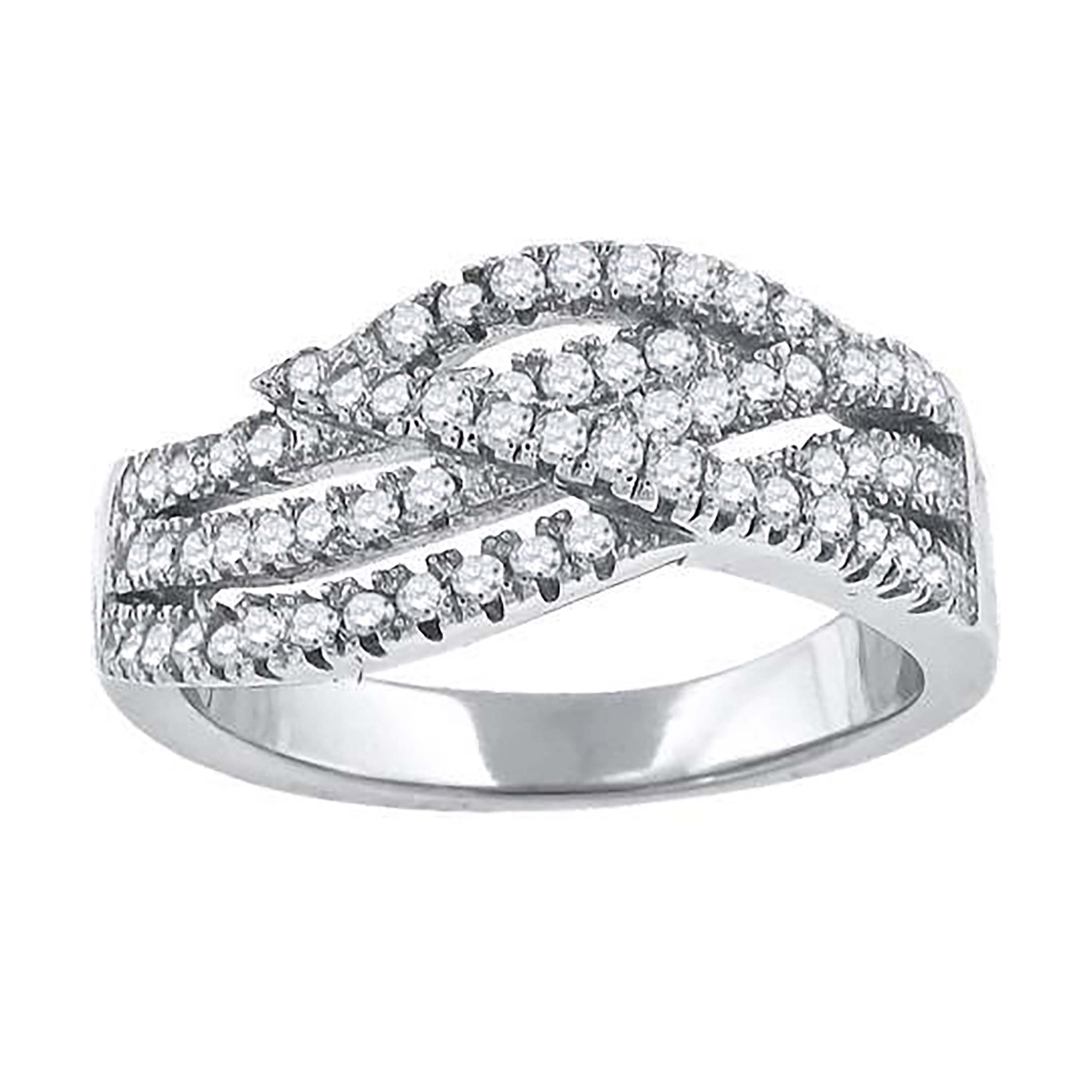 925 Sterling Silver Womens Cubic-Zirconia Twisted Fashion Ring Size 8 - SLV-52133