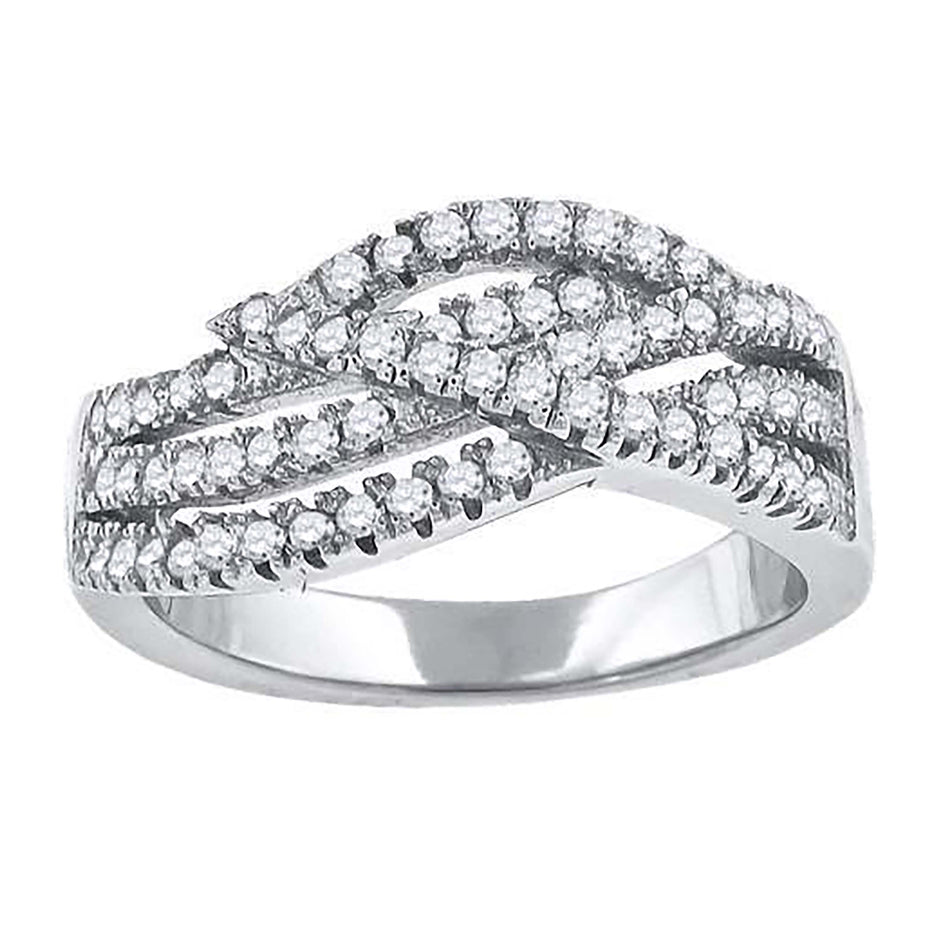 925 Sterling Silver Womens Cubic-Zirconia Twisted Fashion Ring Size 9 - SLV-52134