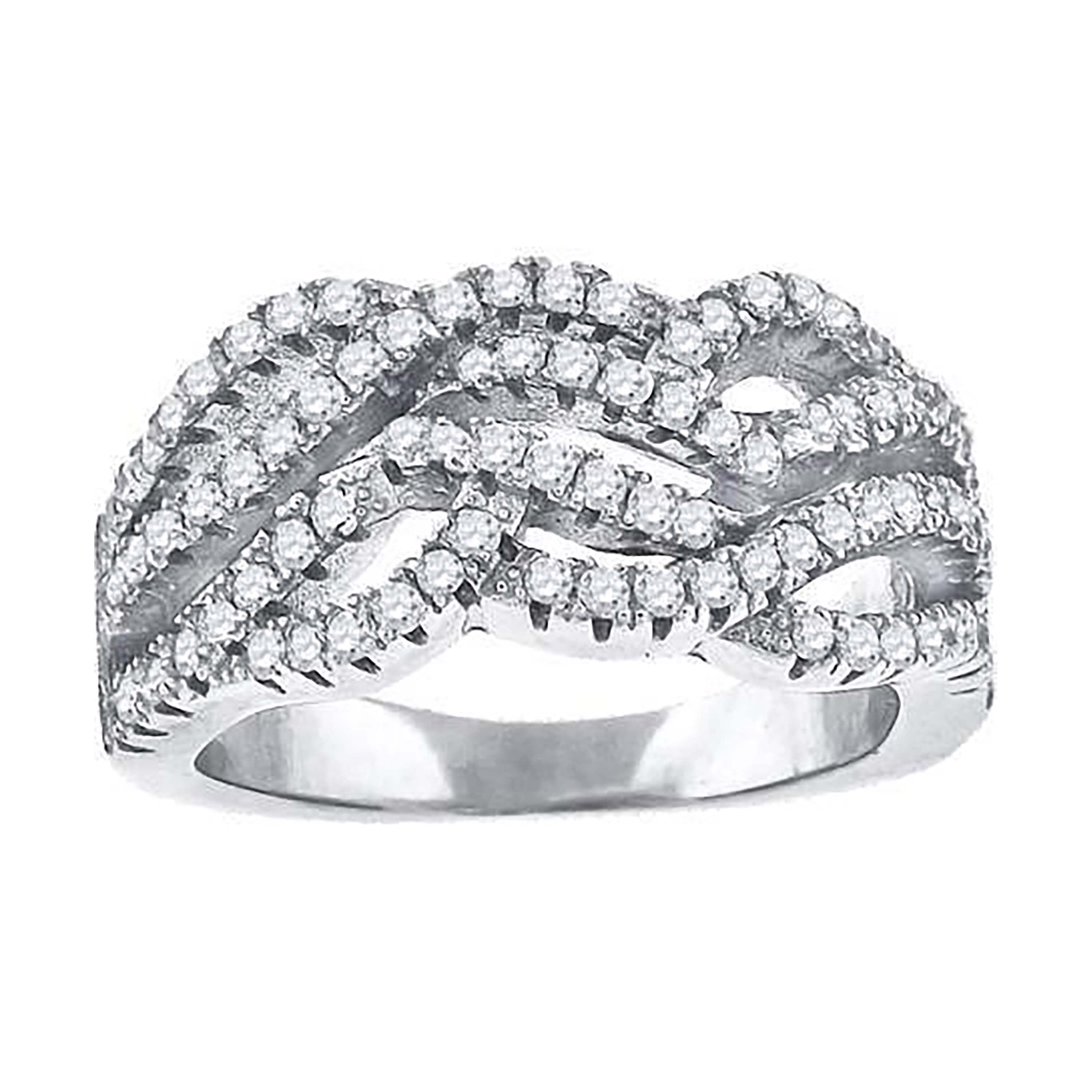 925 Sterling Silver Womens Cubic-Zirconia Infinity Fashion Ring Size 6