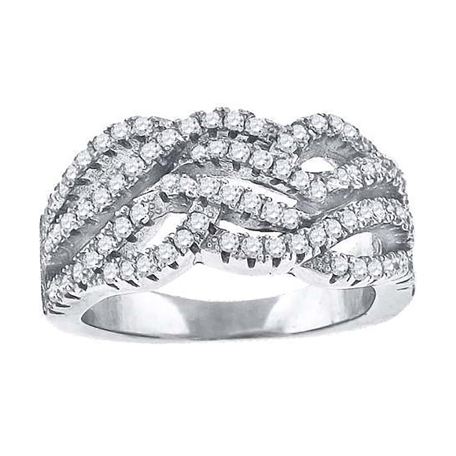 925 Sterling Silver Womens Cubic-Zirconia Infinity Fashion Ring Size 6