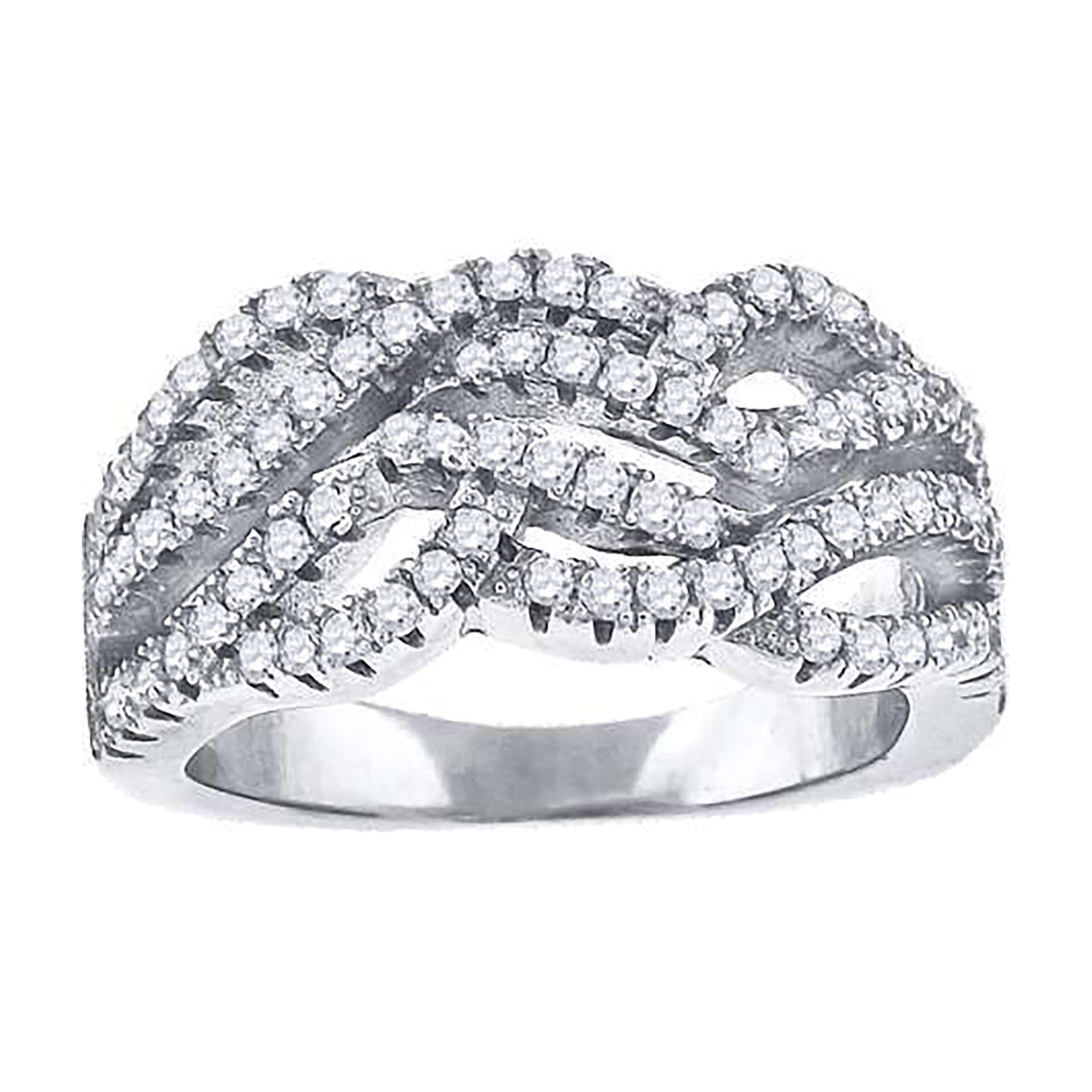 925 Sterling Silver Womens Cubic-Zirconia Infinity Fashion Ring Size 8 - SLV-52184