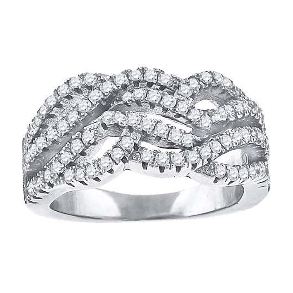 925 Sterling Silver Womens Cubic-Zirconia Infinity Fashion Ring Size 8 - SLV-52184