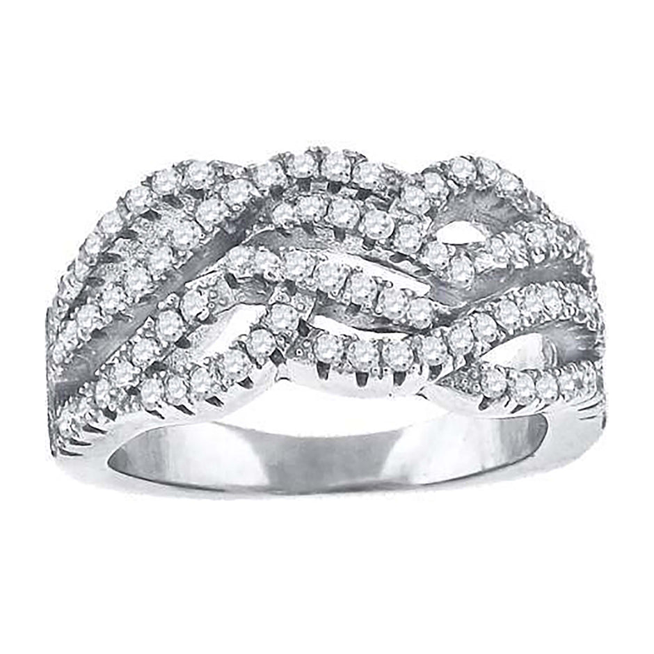925 Sterling Silver Womens Cubic-Zirconia Infinity Fashion Ring Size 9 - SLV-52185