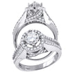 925 Sterling Silver Womens Cubic Zirconia Halo Engagement Ring Size 7