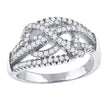 925 Sterling Silver Womens Cubic-Zirconia Knotted Fashion Ring Size 6