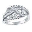 925 Sterling Silver Womens Cubic-Zirconia Knotted Fashion Ring Size 7 - SLV-52243
