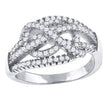 925 Sterling Silver Womens Cubic-Zirconia Knotted Fashion Ring Size 9 - SLV-52245