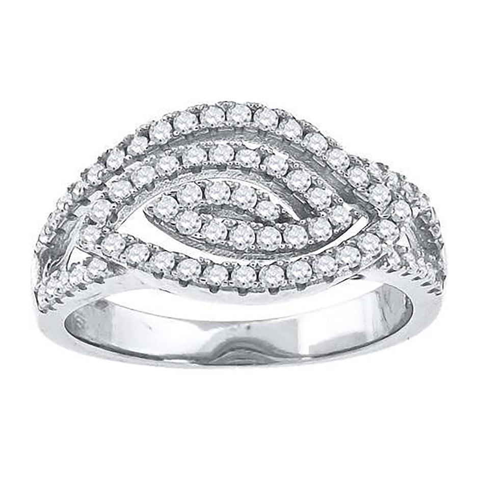 925 Sterling Silver Womens Cubic-Zirconia Marquise Head Fashion Ring Size 6