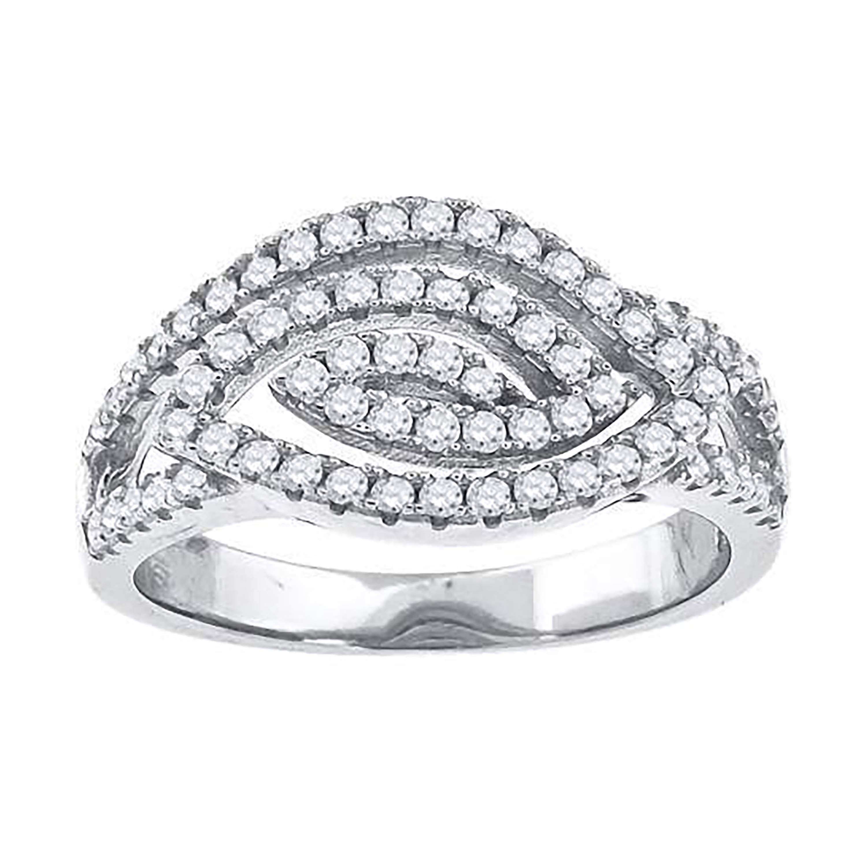 925 Sterling Silver Womens Cubic-Zirconia Marquise Head Fashion Ring Size 8 - SLV-52254