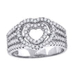 925 Sterling Silver Womens Cubic-Zirconia Heart Ring Size 6