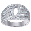 925 Sterling Silver Womens Cubic-Zirconia Fashion Ring Size 6