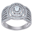 925 Sterling Silver Womens Oval Cubic-Zirconia Fashion Ring Size 6