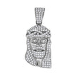 925 Sterling Silver Mens CZ Jesus Religious Charm Pendant