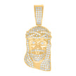 925 Sterling Silver Yellow-Tone Mens CZ Jesus Religious Charm Pendant