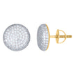 925 Sterling Silver Yellow-Tone Womens Cubic Zirconia Round Stud Earrings