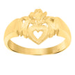 10kt Two-Tone Gold Womens Textured Mom Heart Band Ring