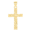 10kt Yellow Gold Unisex Nugget Latin Cross Religious Charm Pendant