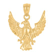 10kt Yellow Gold Diamond-Cut Unisex Eagle Animal Charm Pendant