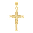 10kt Yellow Gold Textured Unisex Cross Crucifix Religious Charm Pendant