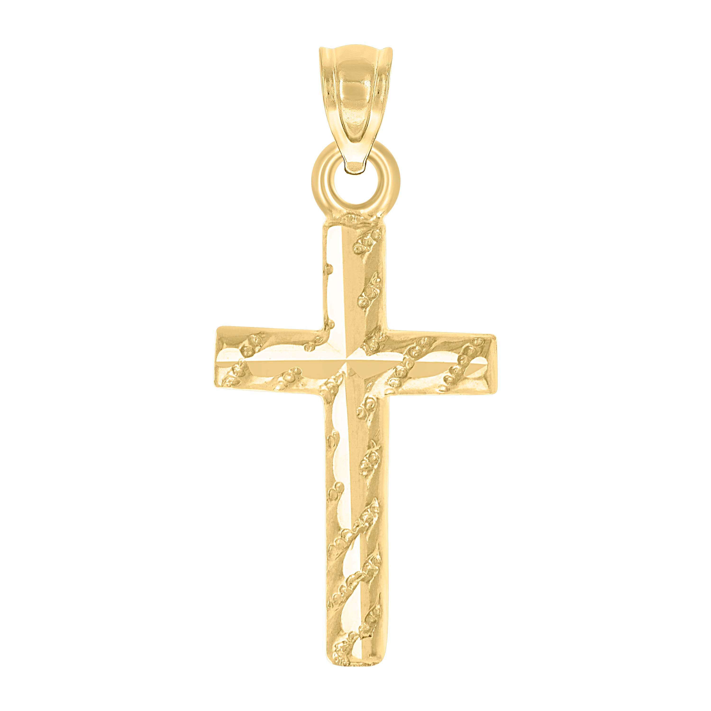 10kt Yellow Gold Womens Mens Unisex Cross Religious Charm Pendant