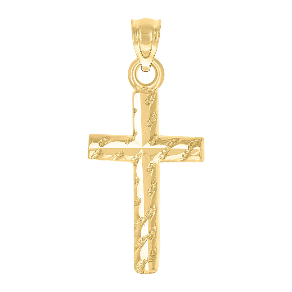 10kt Yellow Gold Womens Mens Unisex Cross Religious Charm Pendant