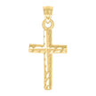 10kt Yellow Gold Womens Mens Unisex Cross Religious Charm Pendant
