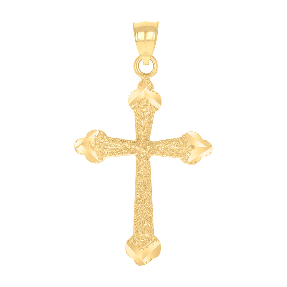 10kt Yellow Gold Womens Mens Unisex Crucifix Cross Religious Charm Pendant