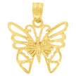 10kt Yellow Gold Womens Butterfly Charm Pendant