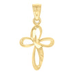 10kt Two-Tone Gold Mens Women Diamond-Cut Cross Religious Charm Pendant