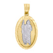 10kt Two-Tone Gold Unisex Diamond-Cut Textured 15 Anos Quinceanera Charm Pendant