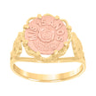 10kt Two-Tone Gold Womens Textured Mis 15 Anos Heart Engagement Ring