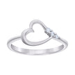 925 Sterling Silver Womens Cubic-Zirconia Heart Ring Size 6