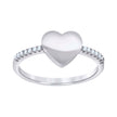 925 Sterling Silver Womens Cubic-Zirconia Heart Ring Size 8 - SLV-55808