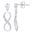 925 Sterling Silver Womens Cubic Zirconia Infinity Dangle Earrings